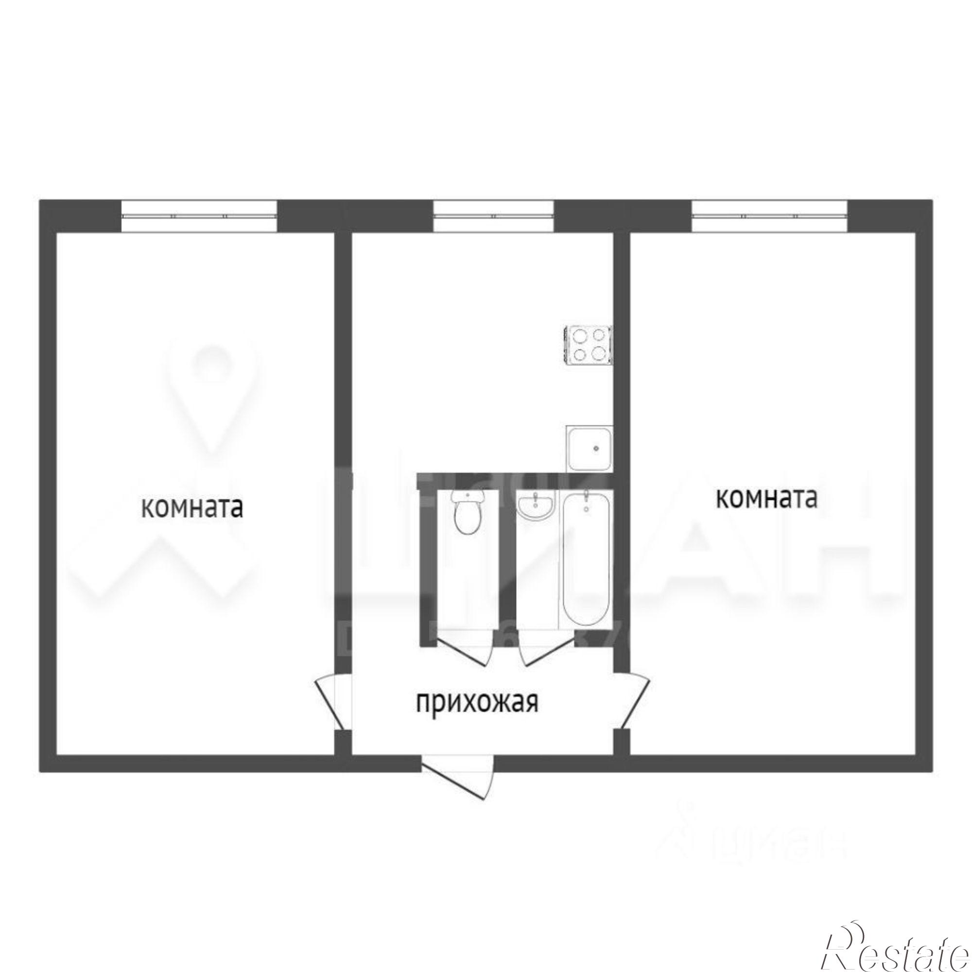 Купить квартиру за 2 400 000 рублей на Гражданский переулок, 38