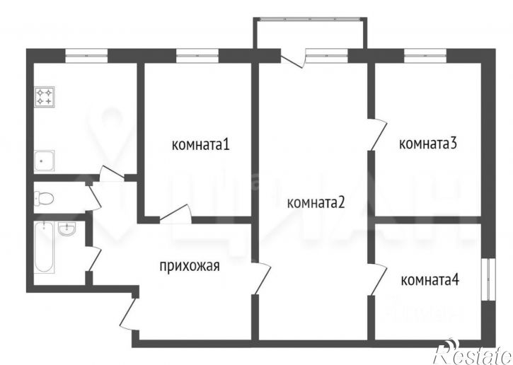 4-комн квартира Краснознаменская улица, 86,  д. 86