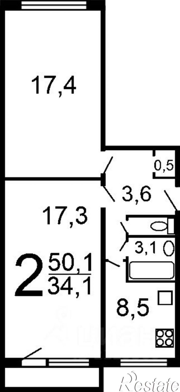 2-комн квартира Яровое г., Б кв-л., д.16