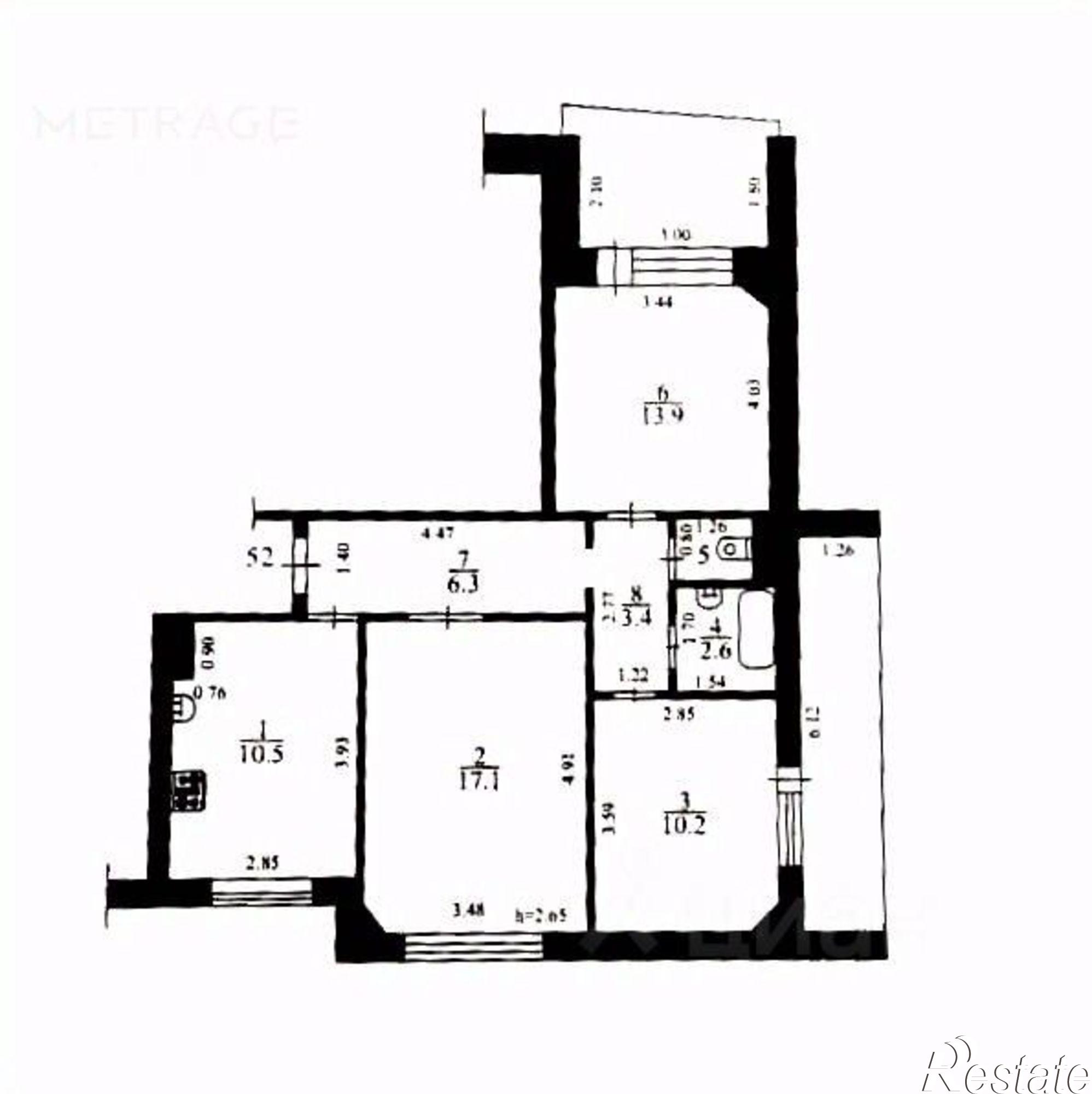 Купить квартиру за 7 190 000 рублей на улица Братьев Ждановых, 17