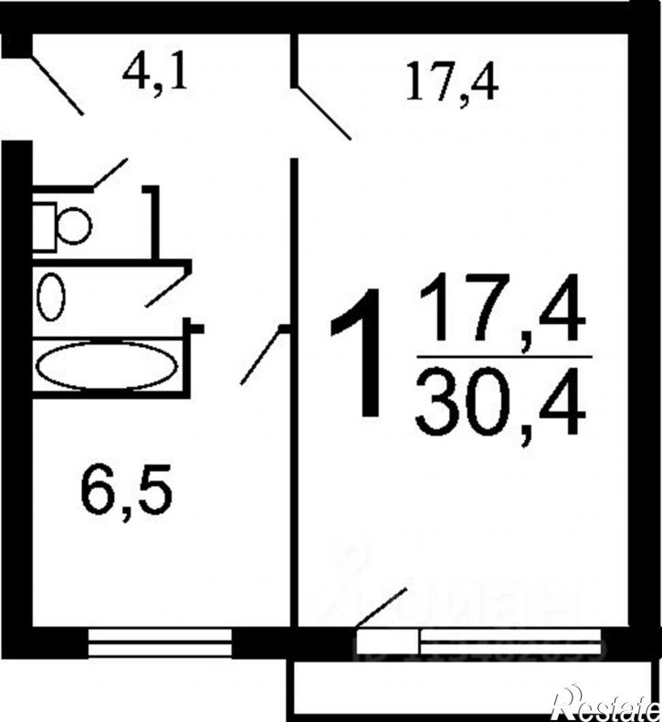 1-комн квартира ул Ленинградская, 1А,  д. 1А