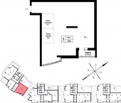 1-комн, 87 кв м, этаж 22/25 Промышленная улица, 6