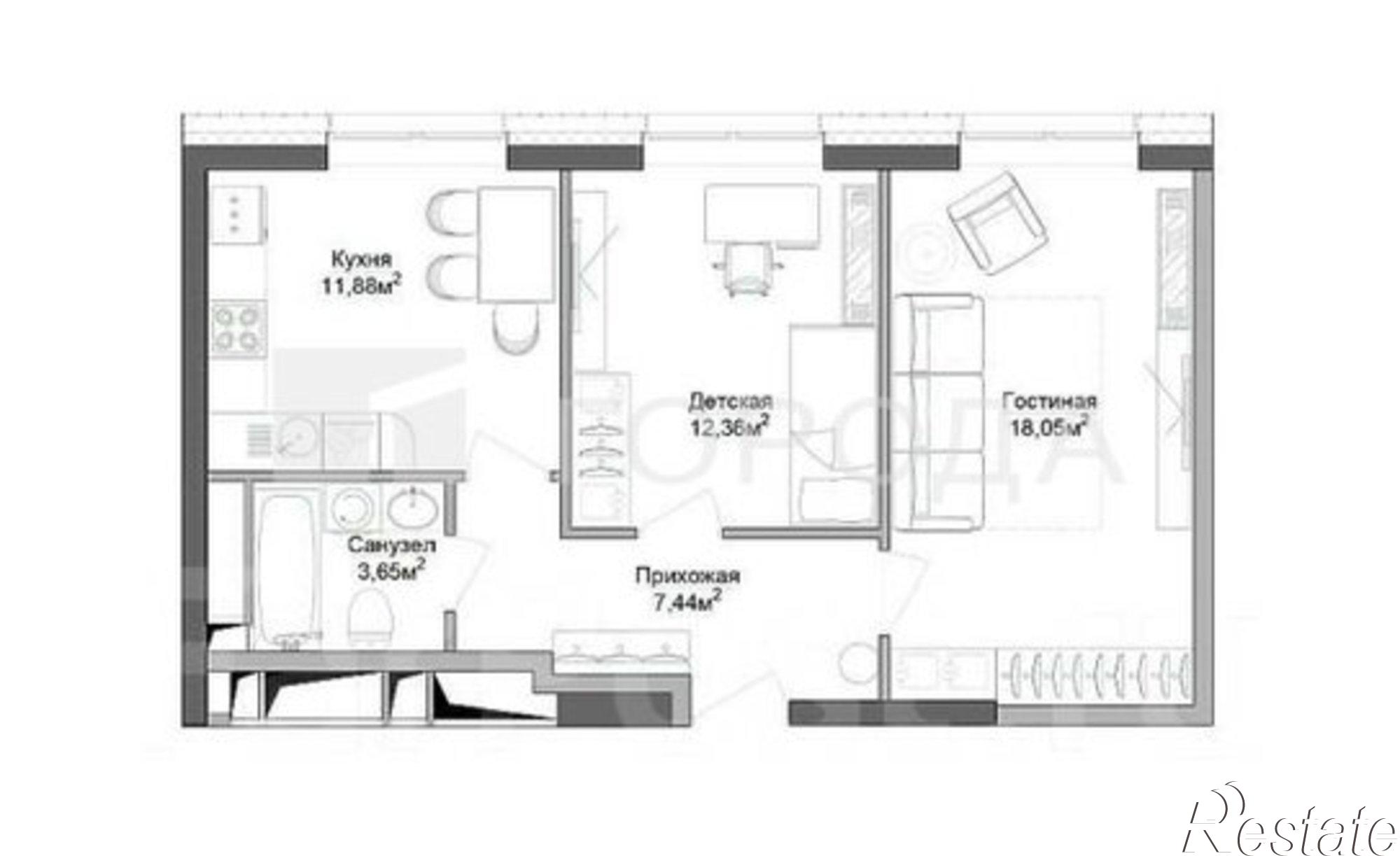 Купить квартиру за 4 750 000 рублей на ул Прудская, 19
