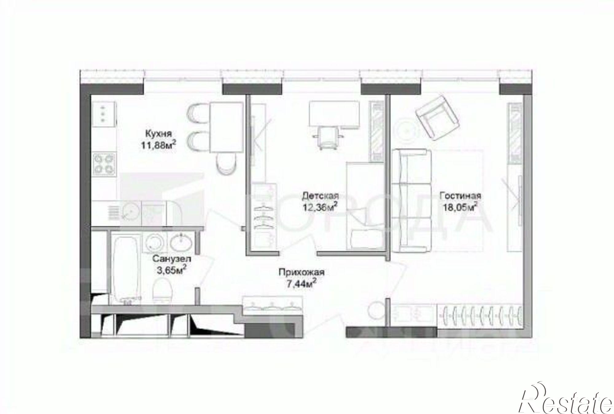 Купить квартиру за 4 750 000 рублей на ул Прудская, 19