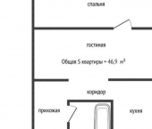 2-комн, 47кв м, этаж 3/5 ул имени Героя Советского Союза Васильева, 53