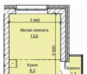 1-комн, 28 кв м, этаж 10/10 ул Анатолия, 304