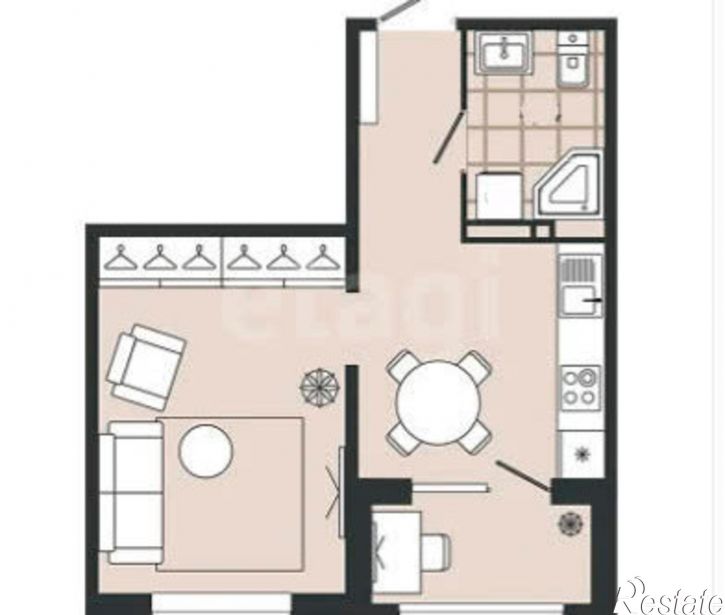 1-комн квартира улица П. Корчагина, 2/1