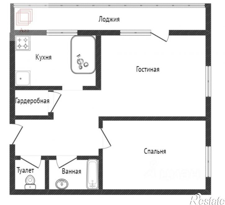 2-комн квартира ул Октябрьская, 29,  д. 29