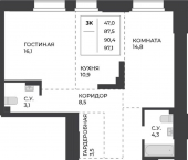 3-комн, 90 кв м, этаж 1/21 ул Шумакова, 14А