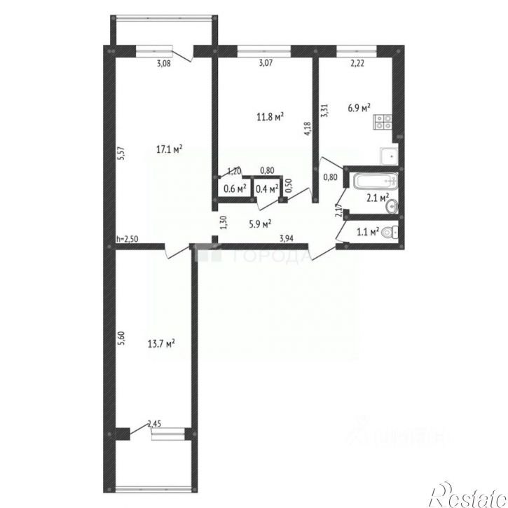 3-комн квартира ул Металлургов, 15,  д. 15