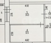 2-комн, 41кв м, этаж 5/5 ул Партизанская, 5