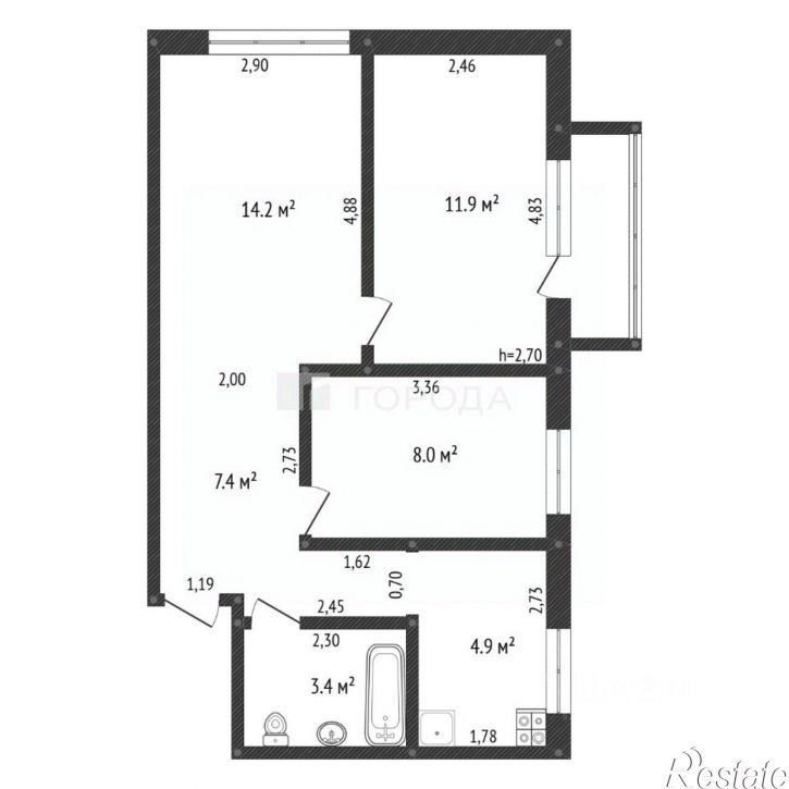 3-комн квартира ул Октябрьская, 57,  д. 57